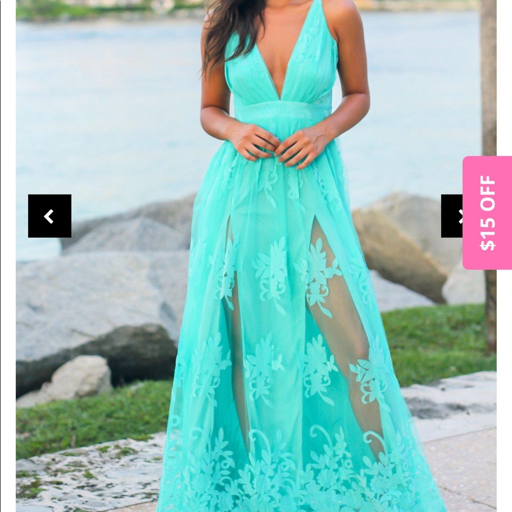 Blue/green formal dress